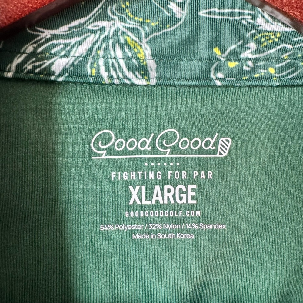 Good Good Golf Mens XL Green Quarter Zip Performance Pullover Long Sleeve - Picture 10 of 10